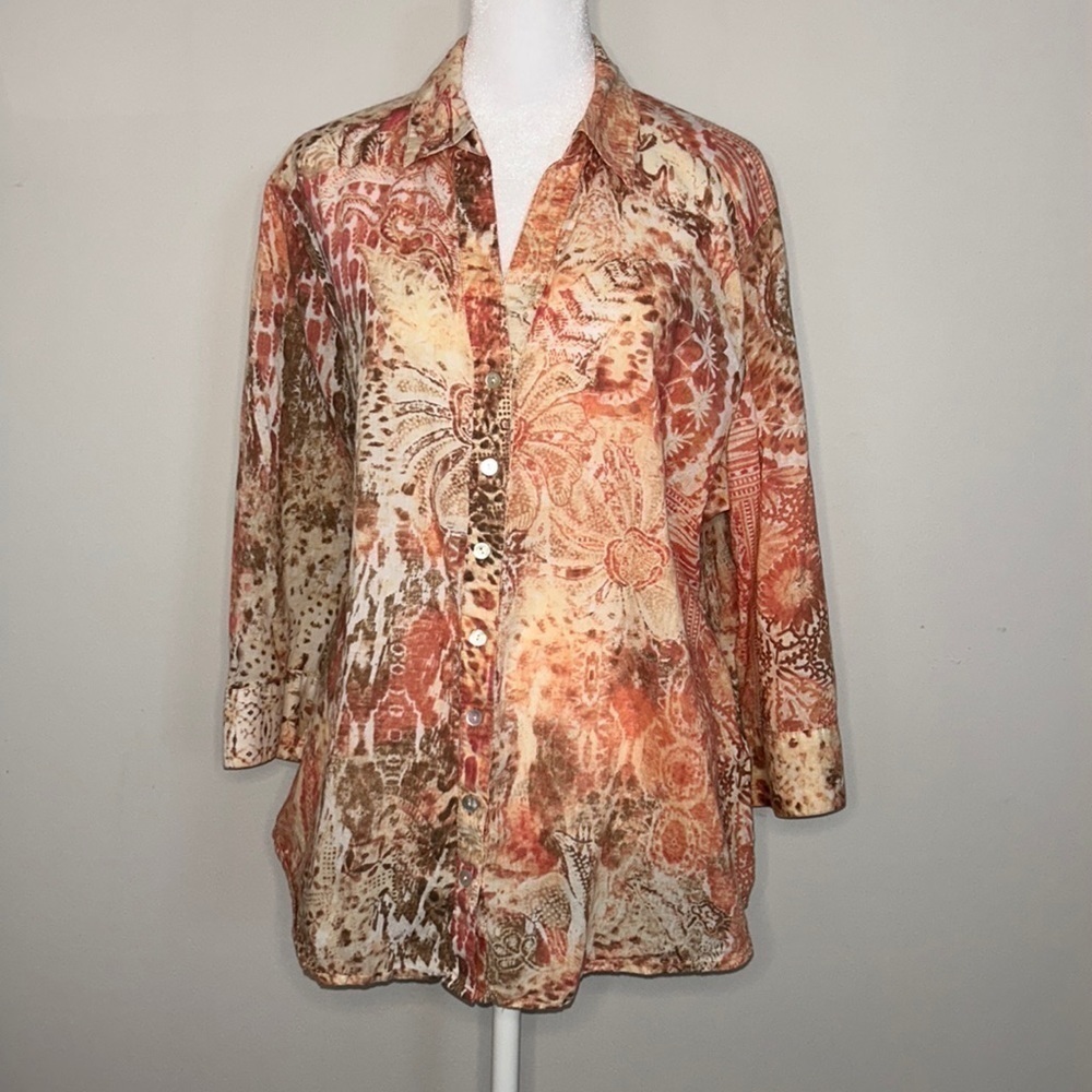 Gorgeous Chico's Bohemian Top Size 3 - Picture 2 of 8